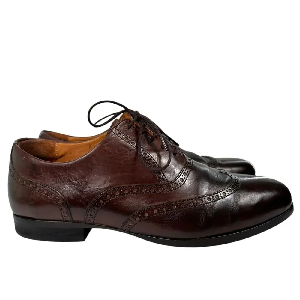 Wolf & Shepard Lace Up Leather Wing Tip Oxford Mens‎ Dress Shoe Size 9 1/2 A